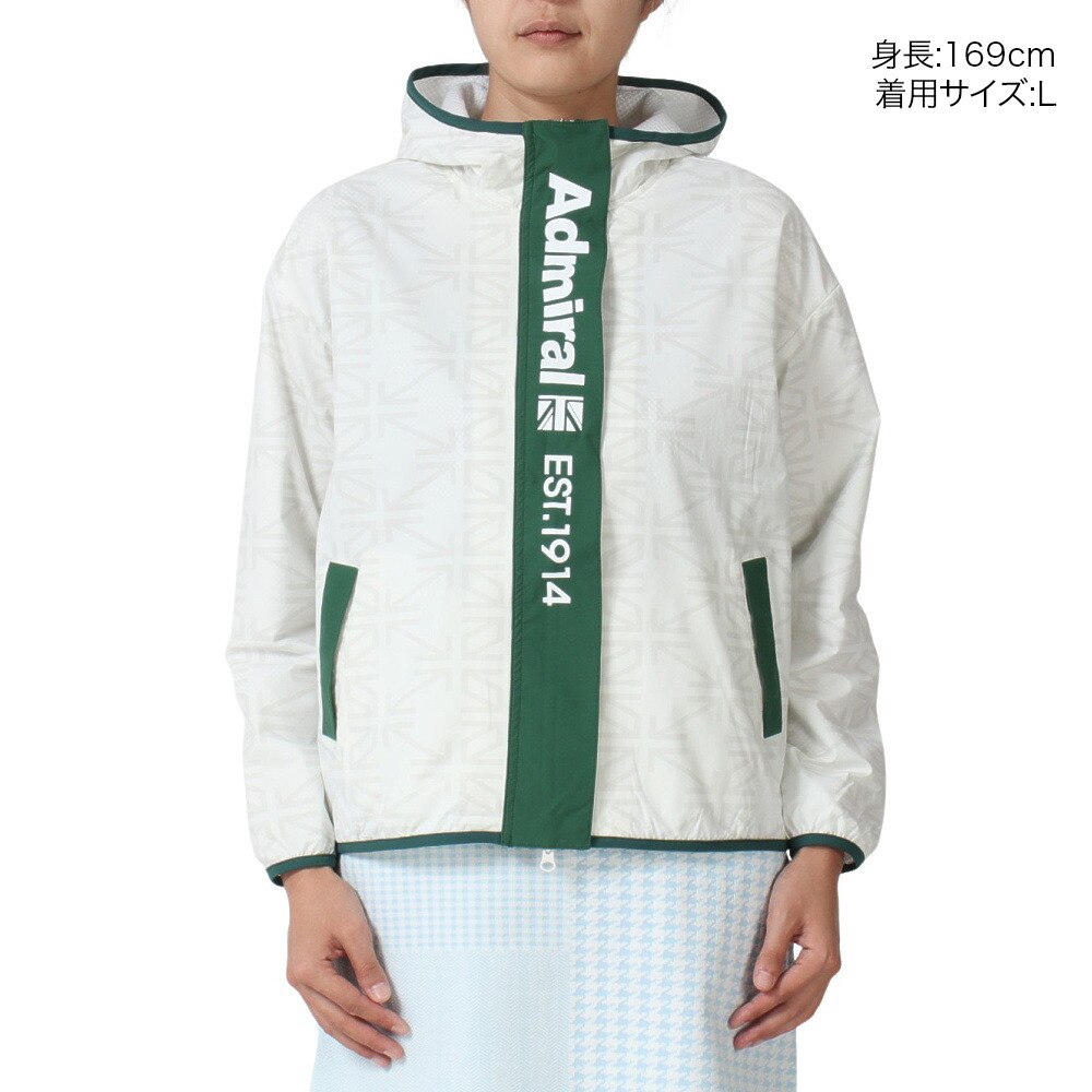 アドミラル ゴルフ（Admiral GOLF）（レディース）ゴルフウェア アウター 撥水 ユニオンジャック ウィンドジャケット ADLA450-WHT