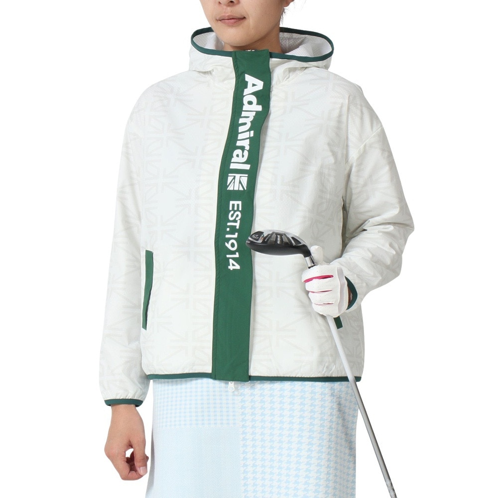 アドミラル ゴルフ（Admiral GOLF）（レディース）ゴルフウェア アウター 撥水 ユニオンジャック ウィンドジャケット ADLA450-WHT