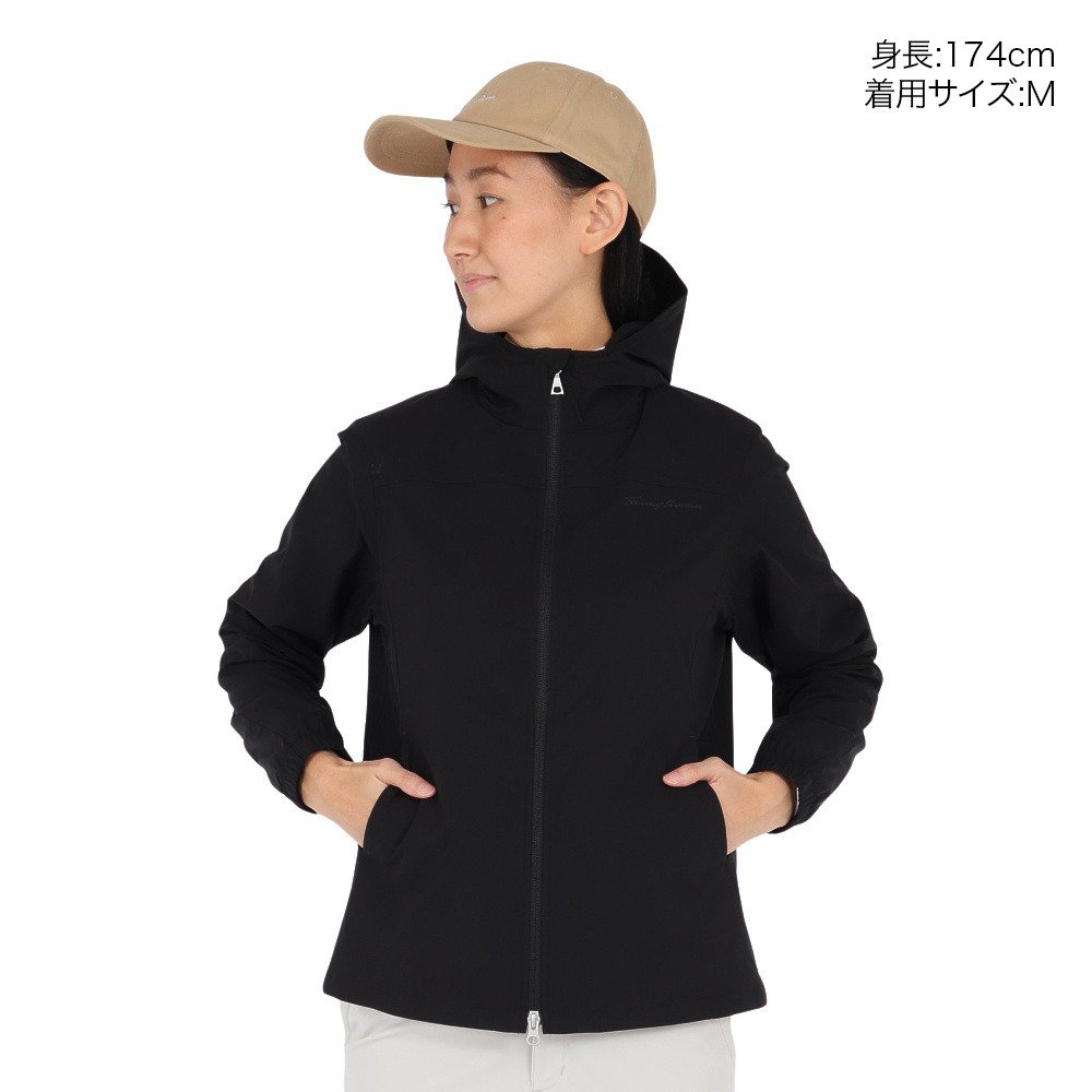 トミーアーマー（Tommy Armour）（レディース）ゴルフウェア アウター ハッスイタフタ フードジャケット TATSV25F050022 BLK