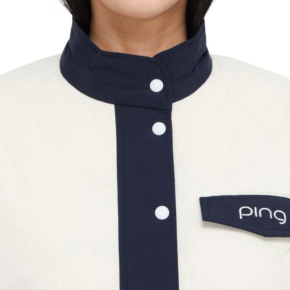 ピン（PING）（レディース）ゴルフウェア アウター 撥水 ストレッチタフタ キルティング ブルゾンジャケット 622-5220001-030