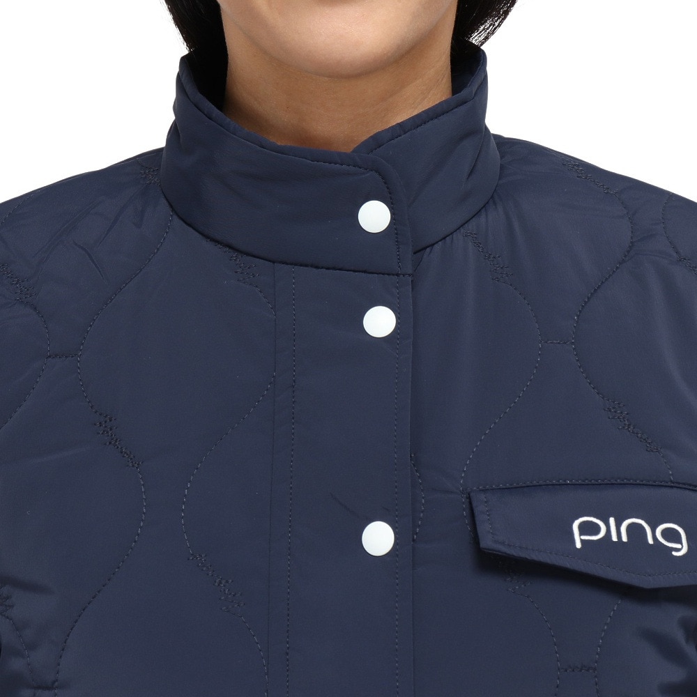 ピン（PING）（レディース）ゴルフウェア アウター 撥水 ストレッチタフタ キルティング ブルゾンジャケット 622-5220001-120