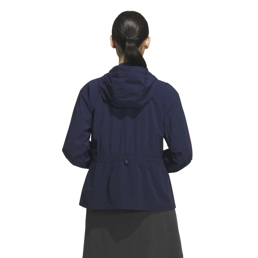 アディダス（adidas）（レディース）ゴルフウェア 撥水 フルジップ フード付きウインドジャケット JWJ99-JM7180 NVY