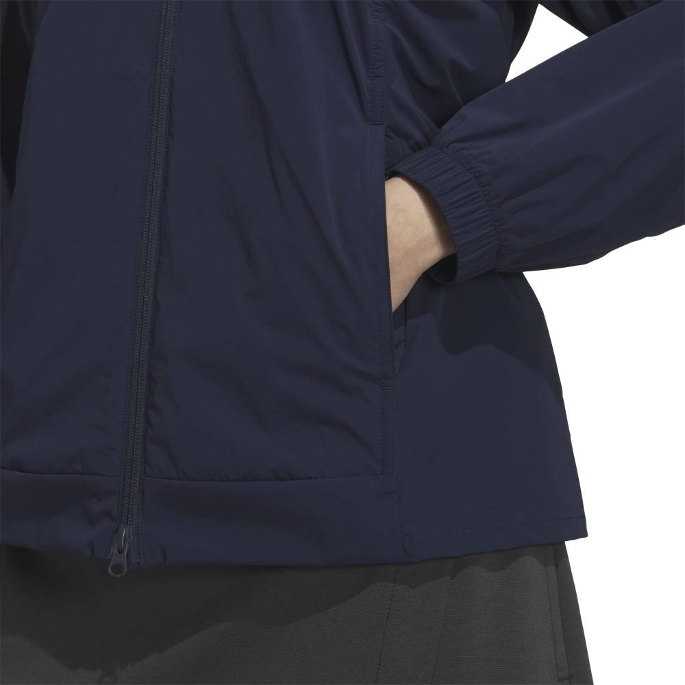 アディダス（adidas）（レディース）ゴルフウェア 撥水 フルジップ フード付きウインドジャケット JWJ99-JM7180 NVY