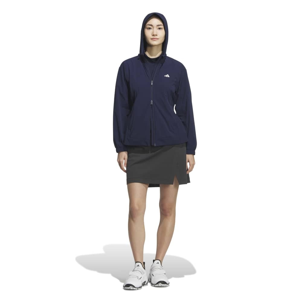 アディダス（adidas）（レディース）ゴルフウェア 撥水 フルジップ フード付きウインドジャケット JWJ99-JM7180 NVY