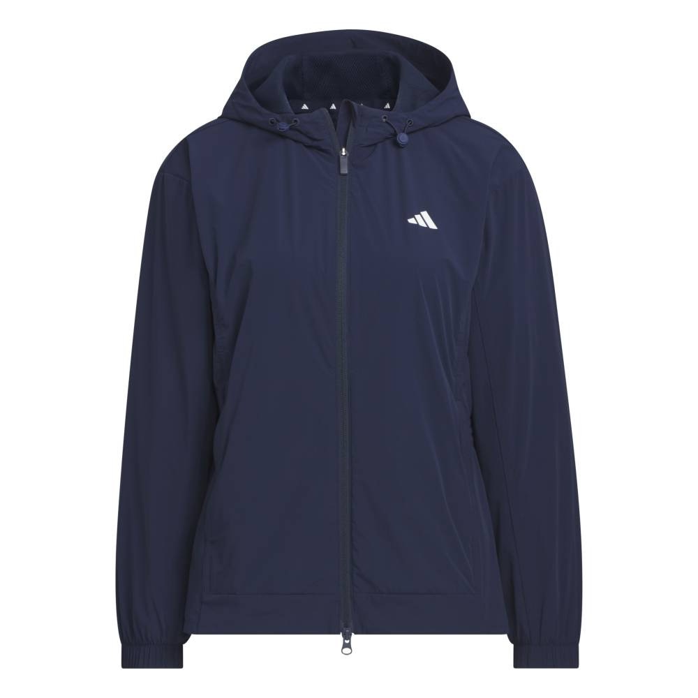 アディダス（adidas）（レディース）ゴルフウェア 撥水 フルジップ フード付きウインドジャケット JWJ99-JM7180 NVY