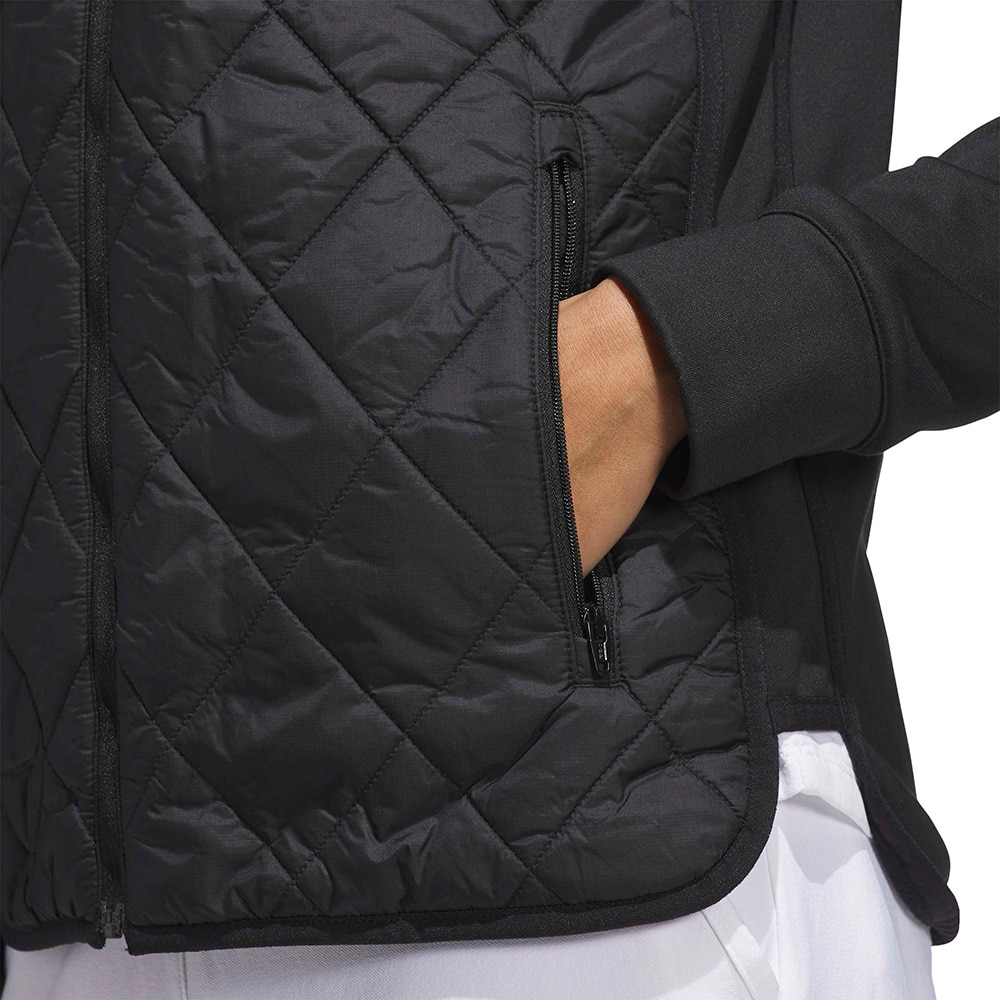 アディダス（adidas）（レディース）ゴルフウェア アウター 保温キルトコンビネーション フルジップジャケット KTB56-KA7965 BLK