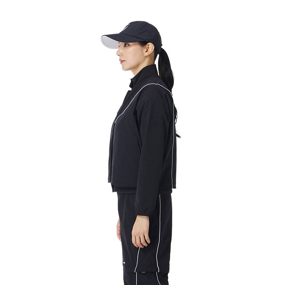 テーラーメイドレディース ゴルフジャケット ブラック テーラーメイドゴルフ TG 【撥水保温】ラインテープキルティング