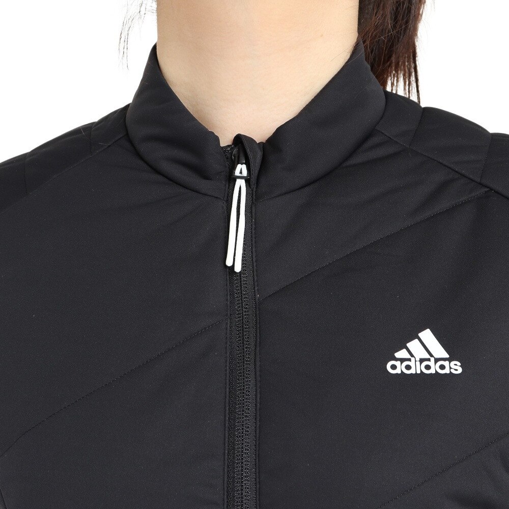 アディダス(adidas)(レディース)ゴルフウェア アウター 撥水 ビッグアディダスロゴ 保温 中綿長袖フルジップジャケット WF642HG8225 BK