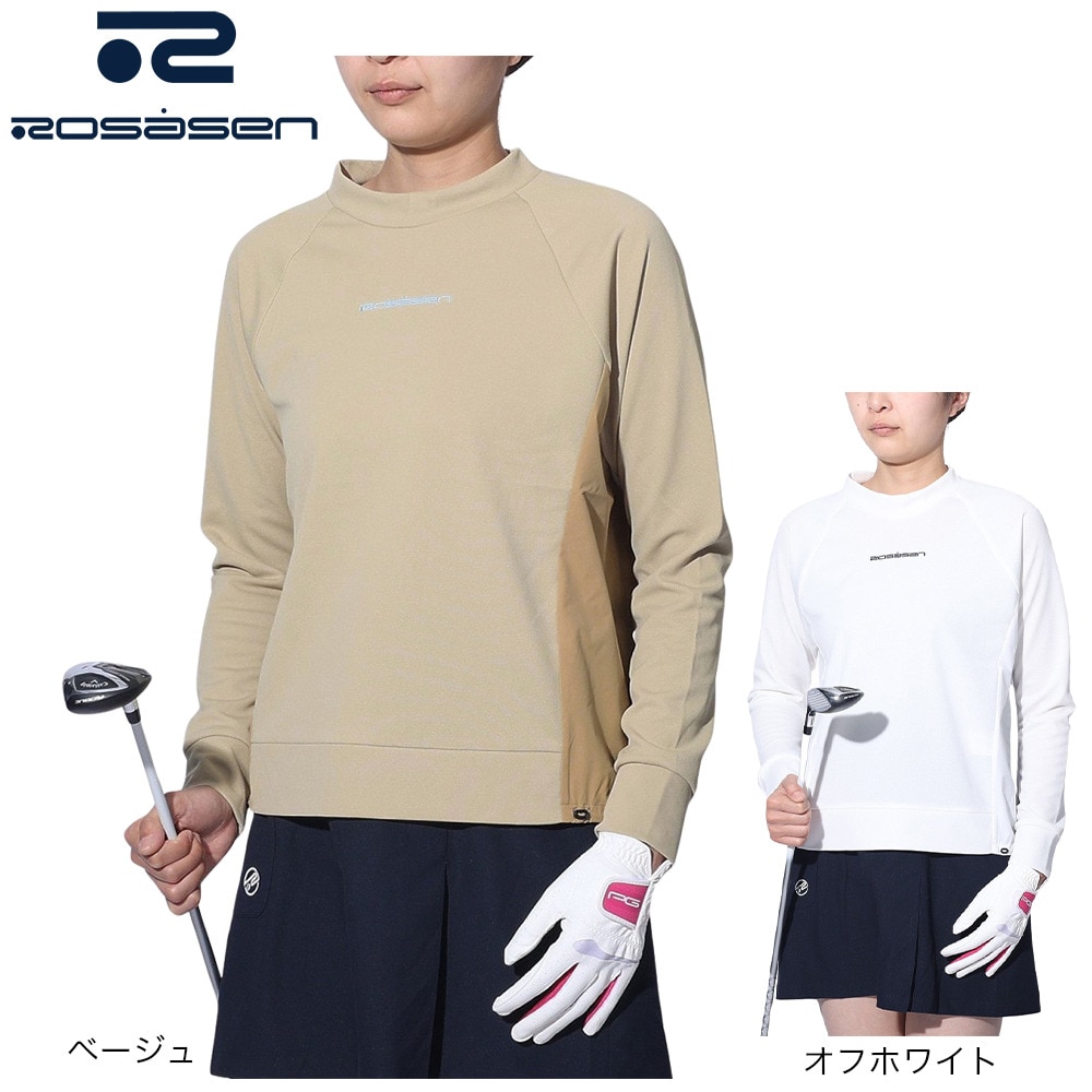 ROSASEN（レディース）ゴルフウェア アウター カノコ裏パイル×タフタ 長袖 プルオーバー 045-31311-005