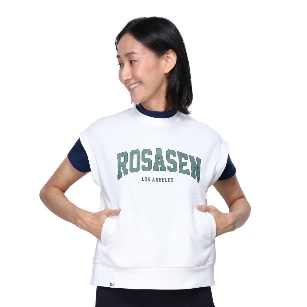 ROSASEN（レディース）ゴルフウェア 長袖スウェット A-Line エアースルー プルオーバー 048-32912-004