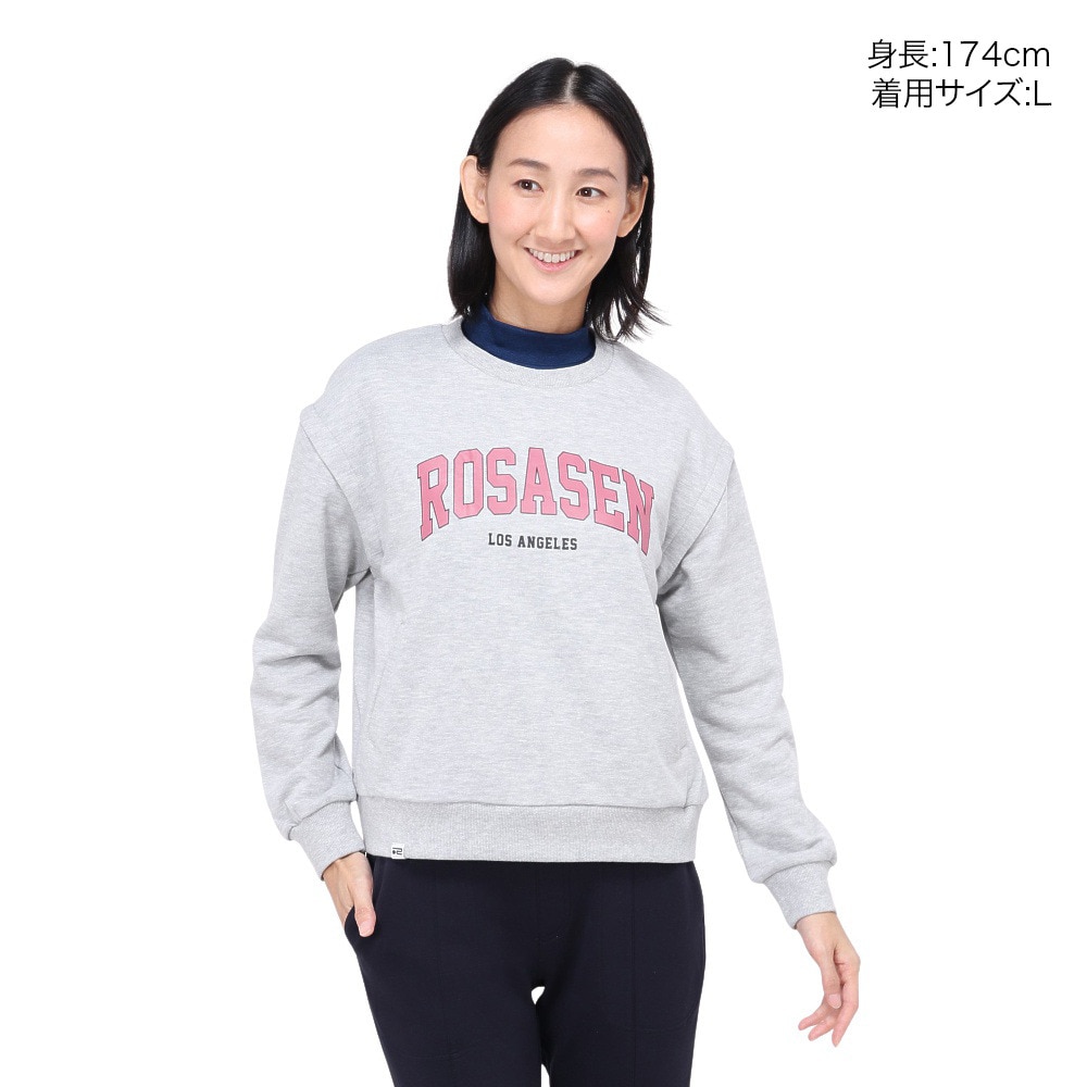ROSASEN（レディース）ゴルフウェア 長袖スウェット A-Line エアースルー プルオーバー 048-32912-012