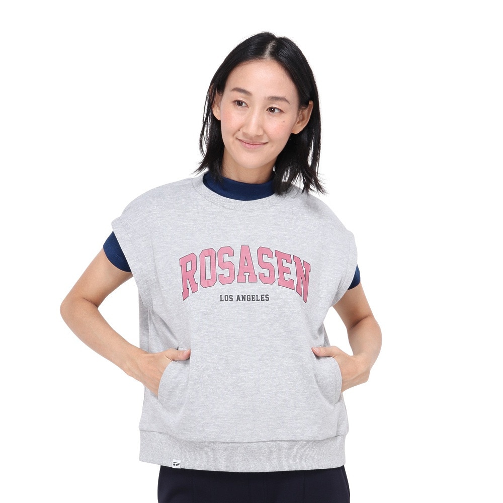 ROSASEN（レディース）ゴルフウェア 長袖スウェット A-Line エアースルー プルオーバー 048-32912-012