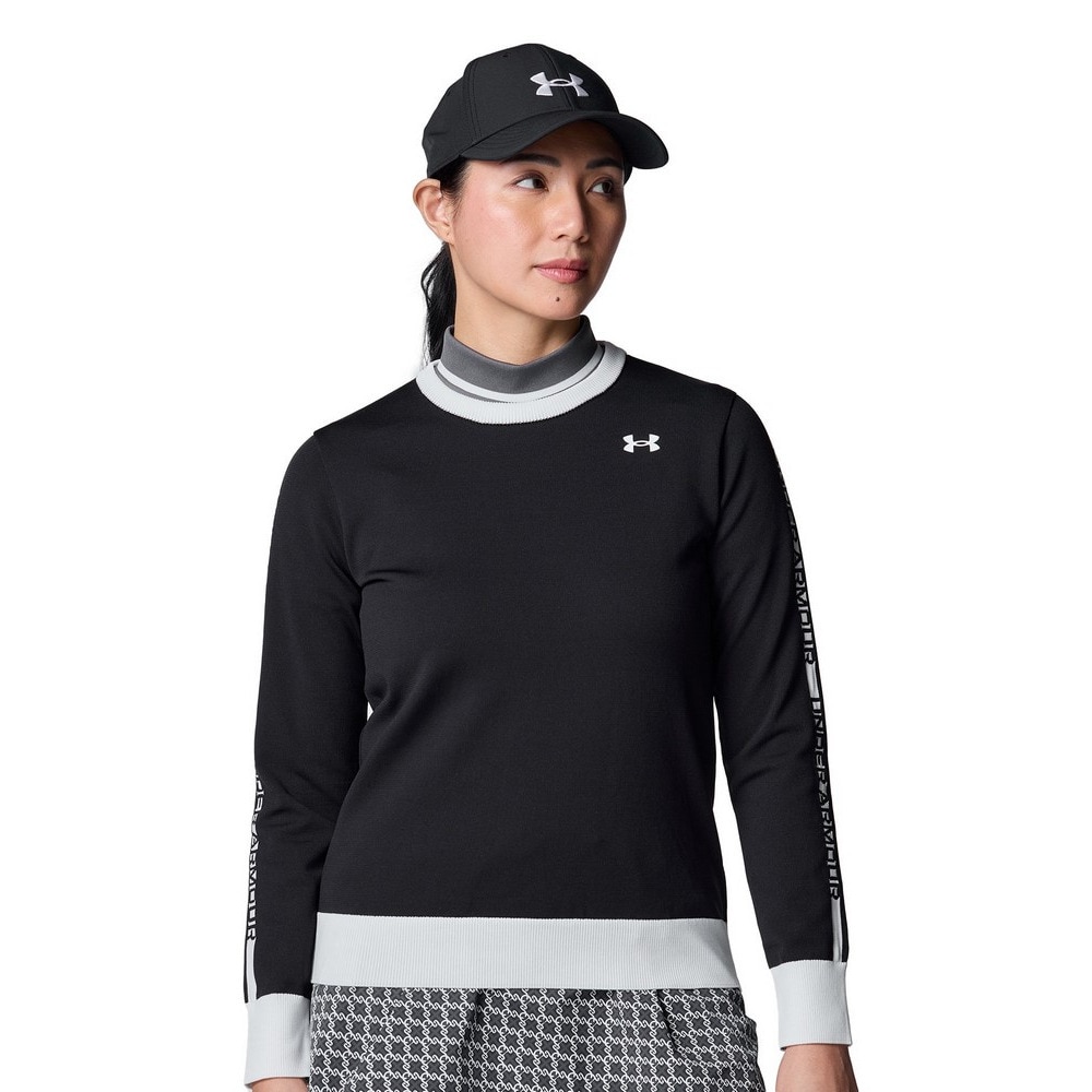 アンダーアーマー（UNDER ARMOUR）（レディース）ゴルフウェア ドライブ ロゴ ジャカード 長袖セーター 6001610 001