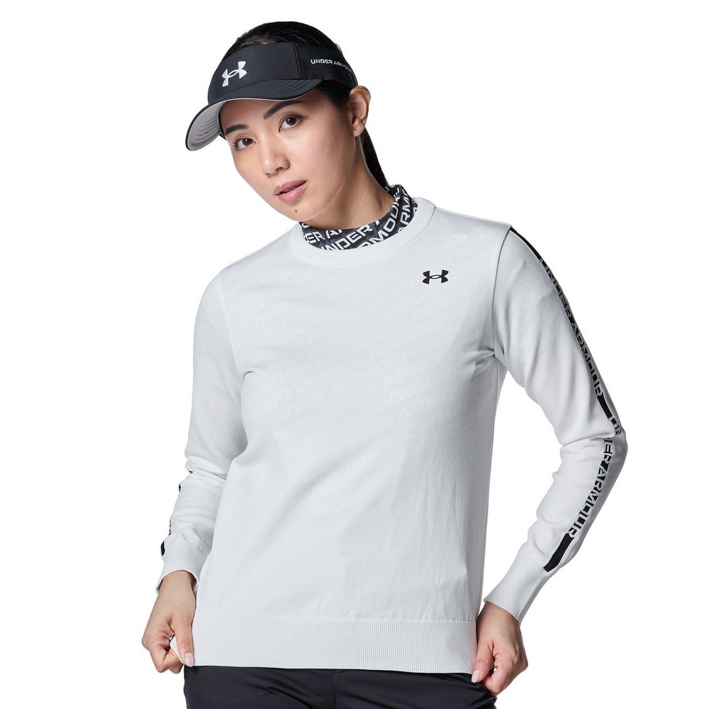 アンダーアーマー（UNDER ARMOUR）（レディース）ゴルフウェア ドライブ ロゴ ジャカード 長袖セーター 6001610 100