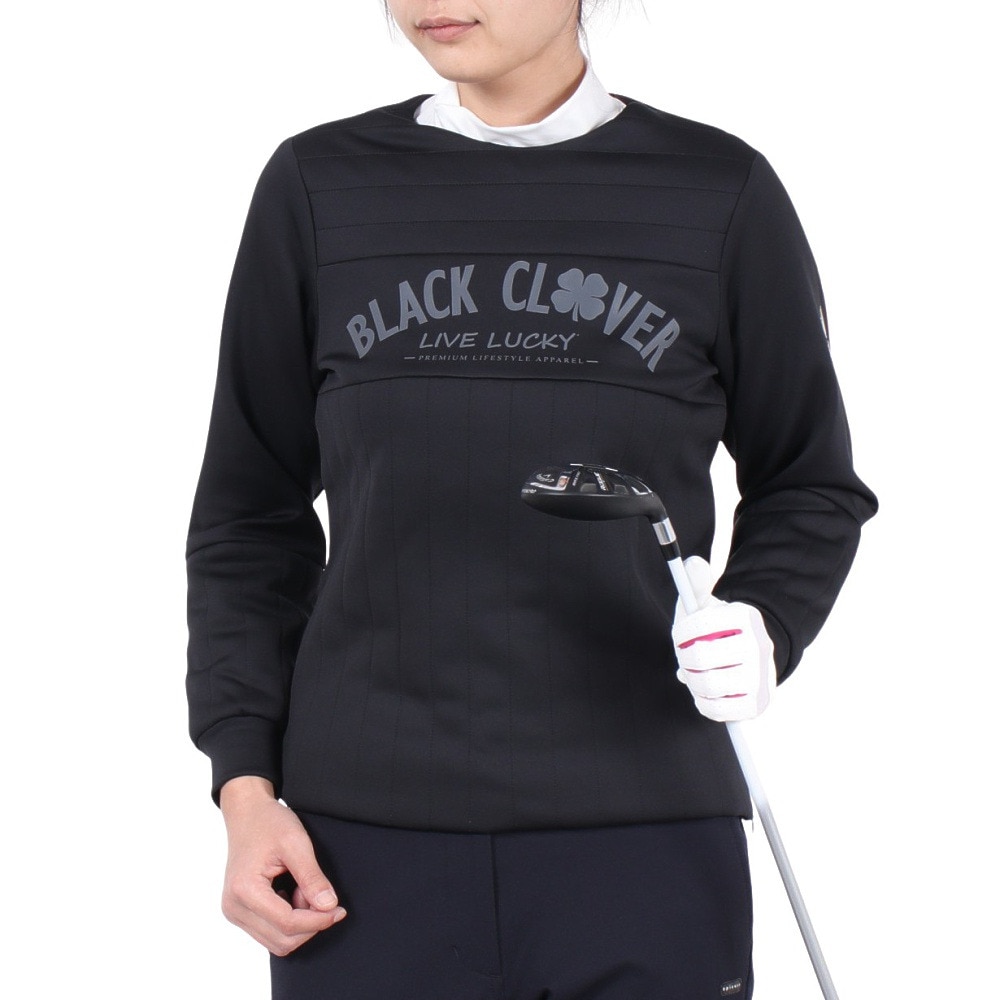 ブラッククローバー（Black Clover）（レディース）ゴルフウェア アウター キルティングウィンド プルオーバージャケット BA5QUY12 BLK