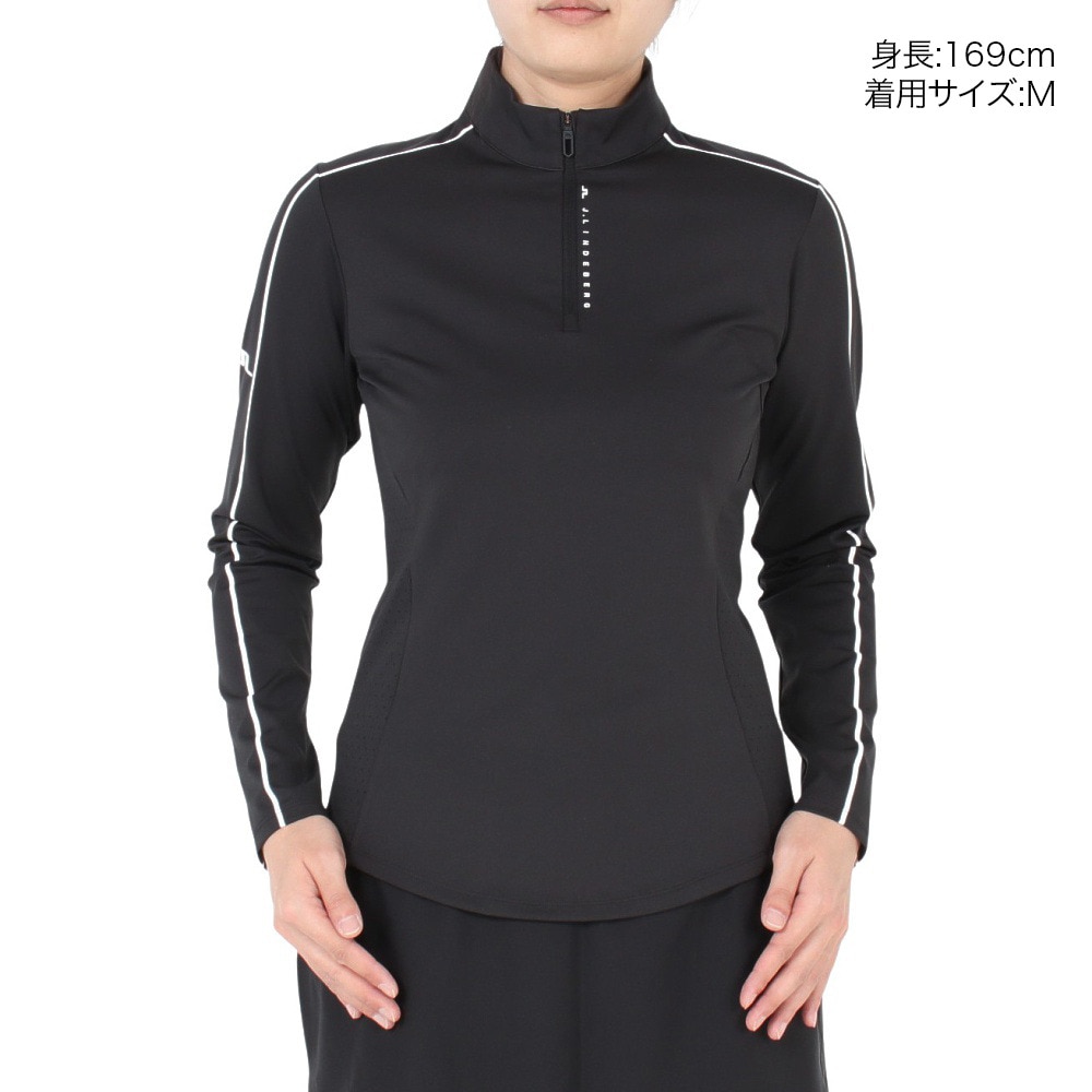 J.LINDEBERG（レディース）ゴルフウェア Adiola Quarter ハーフジップ長袖シャツ 072-33110-019