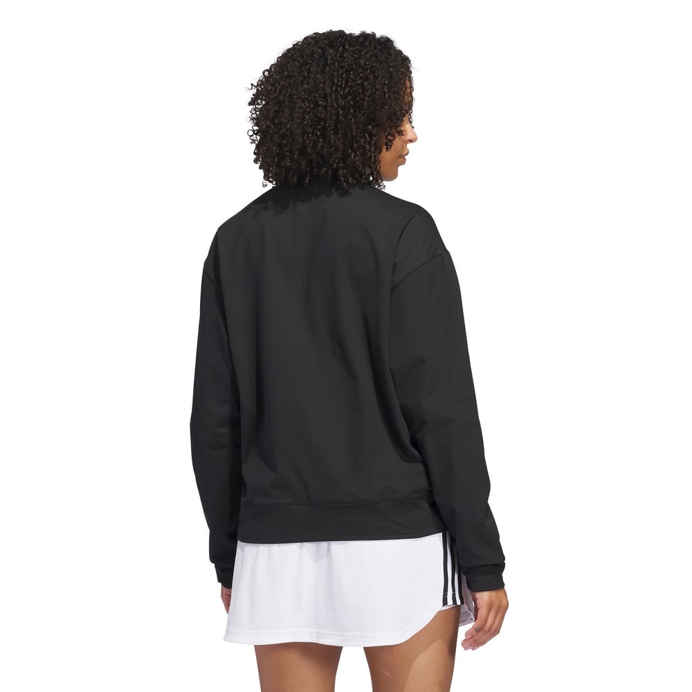 アディダス（adidas）（レディース）ゴルフウェア アディゼロ ファブリックミックス 長袖ハーフジップ ジャケット KWH96-JE7339BLK