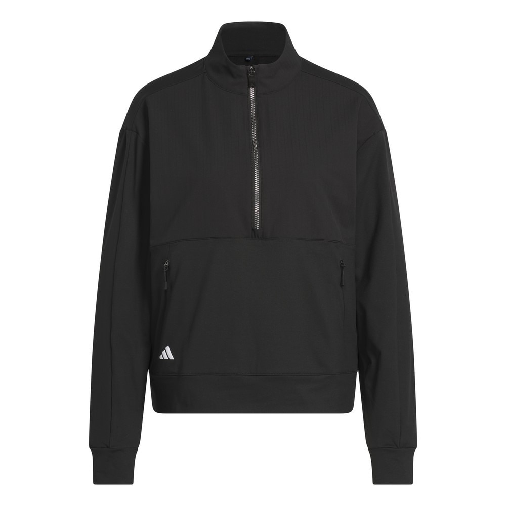 アディダス（adidas）（レディース）ゴルフウェア アディゼロ ファブリックミックス 長袖ハーフジップ ジャケット KWH96-JE7339BLK