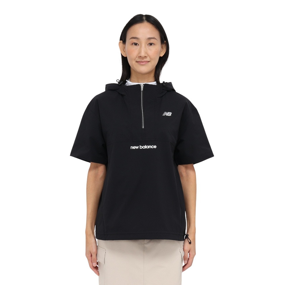 ニューバランス（new balance）（レディース）ゴルフウェア アウター 半袖 ハーフジップ プルオーバー フーディー 012-5121501-010