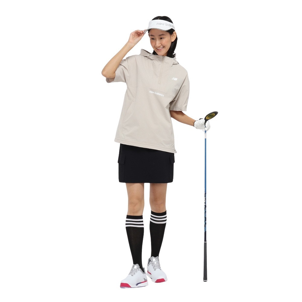 ニューバランス（new balance）（レディース）ゴルフウェア アウター 半袖 ハーフジップ プルオーバー フーディー 012-5121501-041