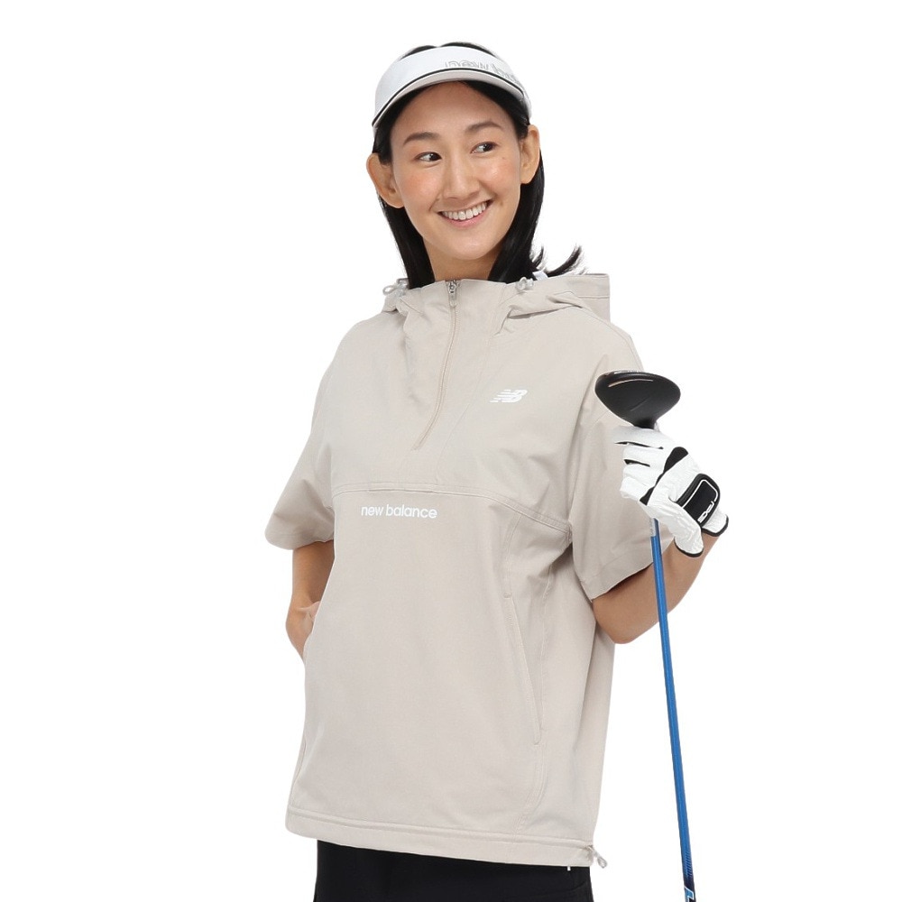 ニューバランス（new balance）（レディース）ゴルフウェア アウター 半袖 ハーフジップ プルオーバー フーディー 012-5121501-041