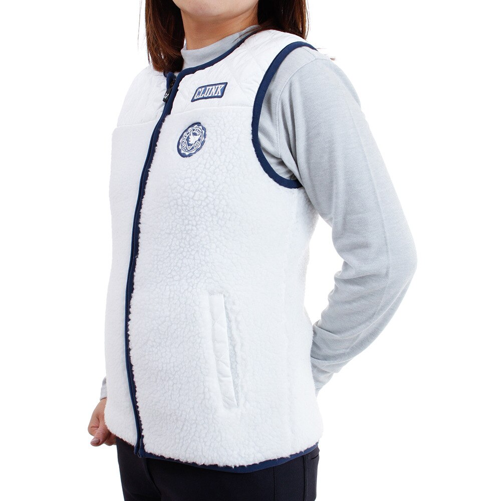 クランク ゴルフウエア ベスト レディース 秋冬 中綿ストレッチコンビベスト Cl5juk04 Wht ゴルフ用品はヴィクトリアゴルフ