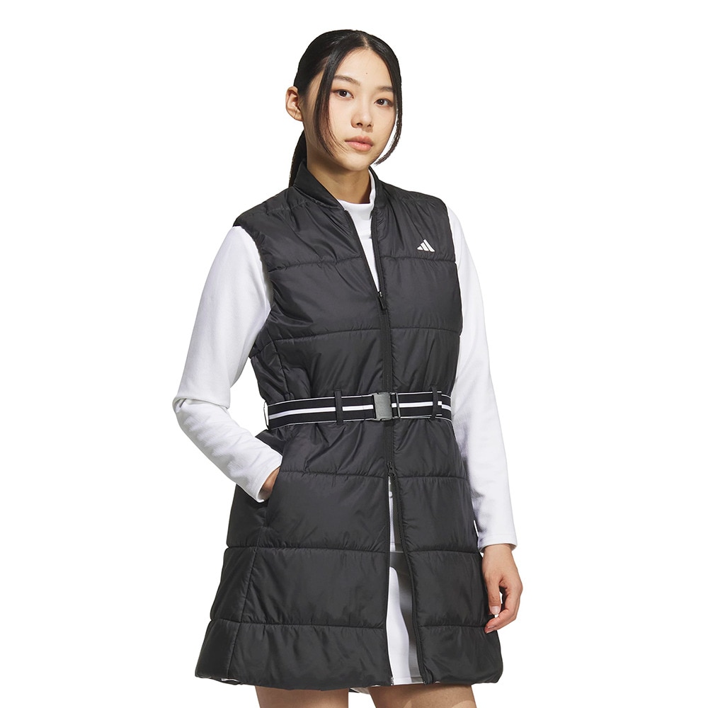 アディダス（adidas）（レディース）ゴルフウェア W．R フルジップ ロングベスト JWK17-JM7184 BLK