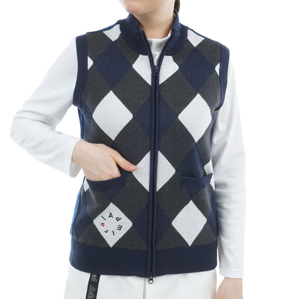 アドミラル ゴルフ（Admiral GOLF）（レディース）ゴルフウェア アーガイル バックボアジップベスト ADLA576-NVY