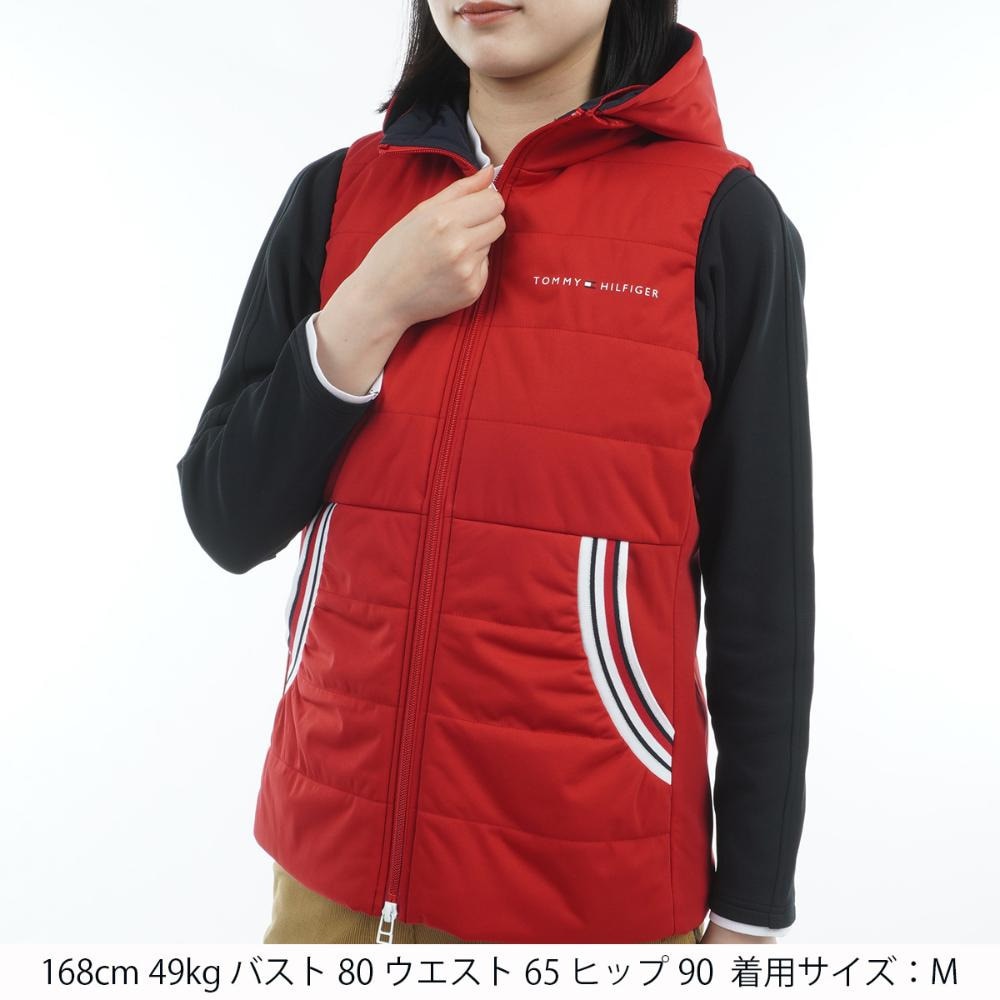 トミー ヒルフィガー ゴルフ（TOMMY HILFIGER GOLF）（レディース）ゴルフウェア 中綿 キルトベスト THLA581-RED