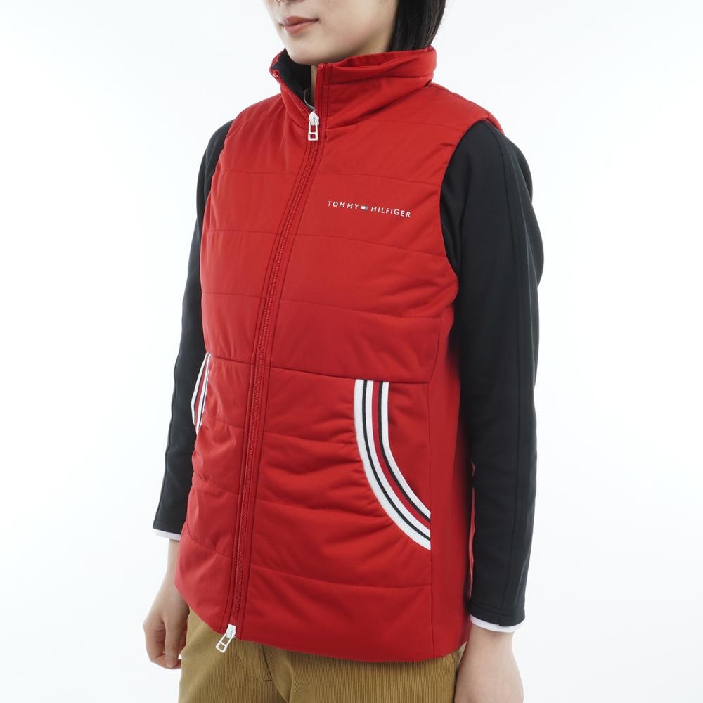 トミー ヒルフィガー ゴルフ（TOMMY HILFIGER GOLF）（レディース）ゴルフウェア 中綿 キルトベスト THLA581-RED