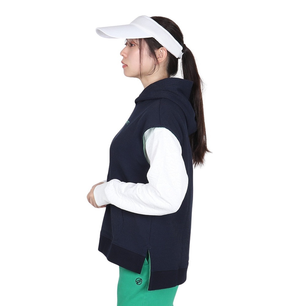 ROSASEN（レディース）ゴルフウェア エアーストレッチ ワッフル裏起毛 半袖パーカー 045-42972-098-24AW