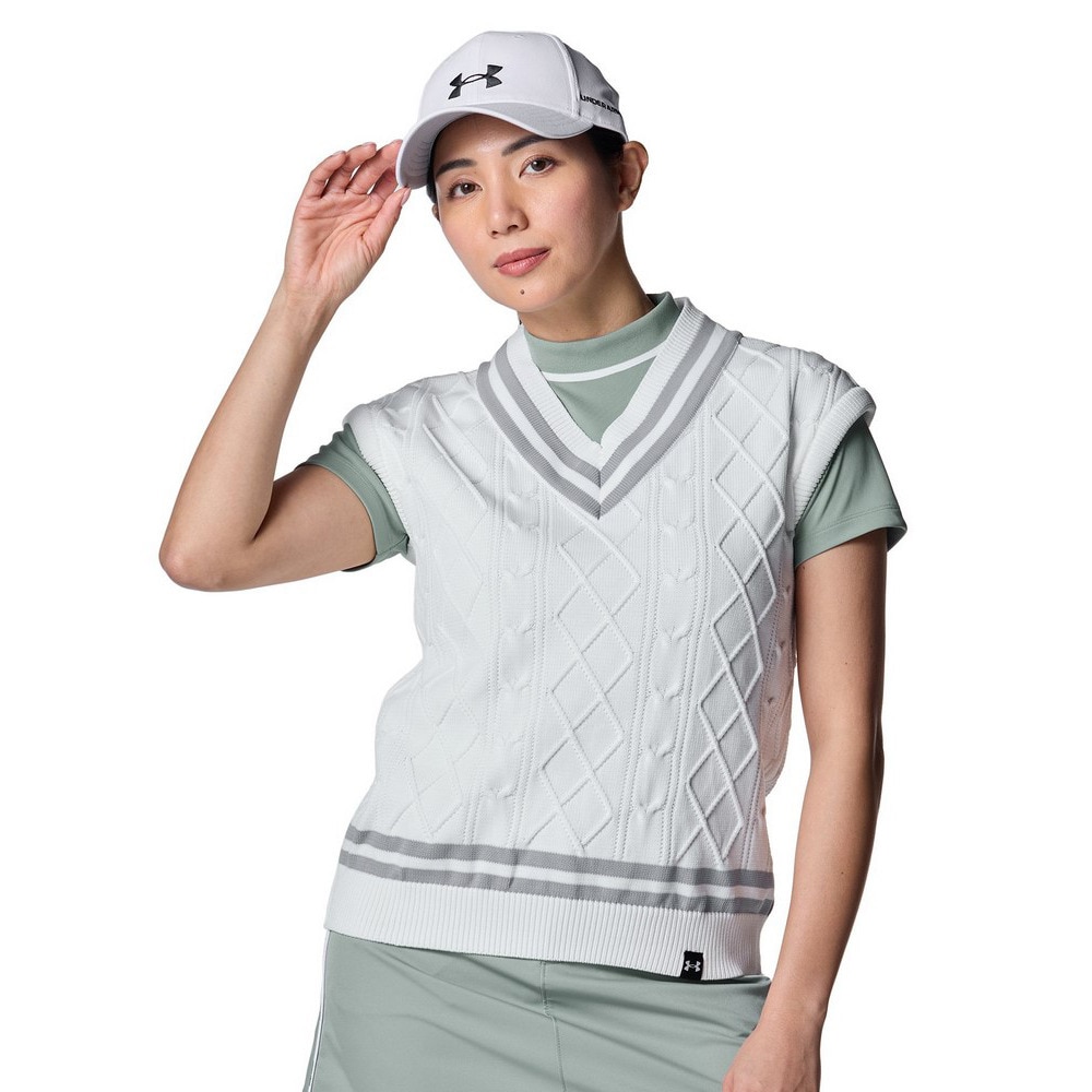 アンダーアーマー（UNDER ARMOUR）（レディース）ゴルフウェア ドライブ Vネック セーター ベスト 6001609 100