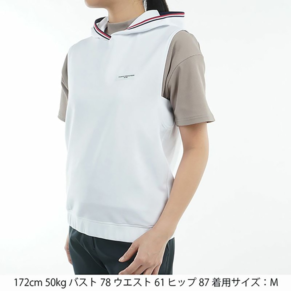 トミー ヒルフィガー ゴルフ（TOMMY HILFIGER GOLF）（レディース）ゴルフウェア バックロゴ フーディーベスト THLA502-WHT