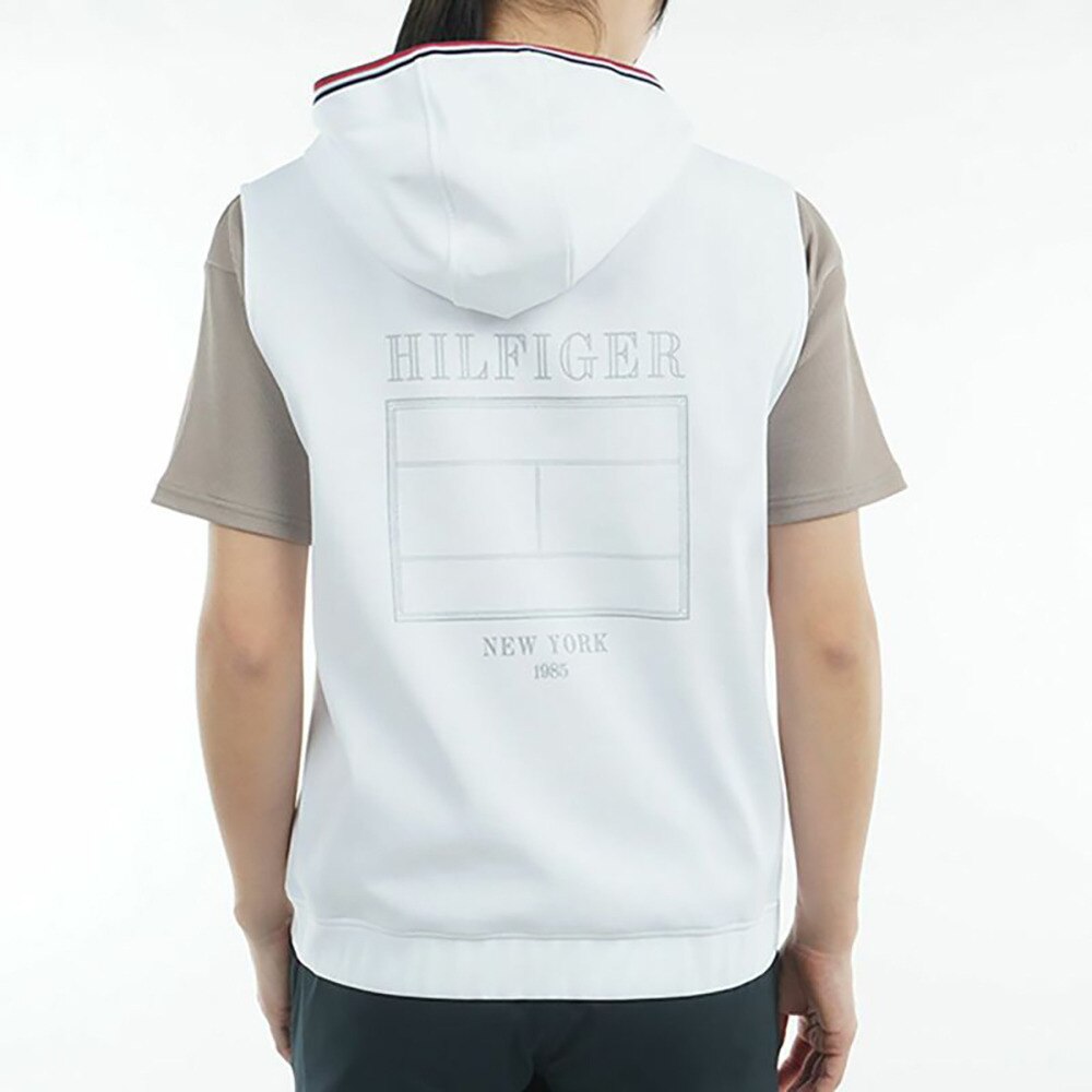 トミー ヒルフィガー ゴルフ（TOMMY HILFIGER GOLF）（レディース）ゴルフウェア バックロゴ フーディーベスト THLA502-WHT