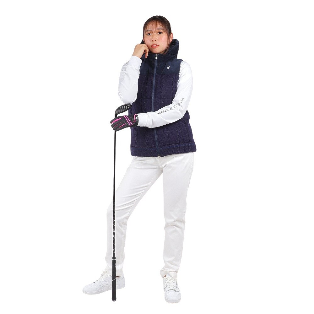 ルコックスポルティフ（lecoqsportif）（レディース）ゴルフウェア アウター 防風 中わたニットベスト QGWWJK50 NV00