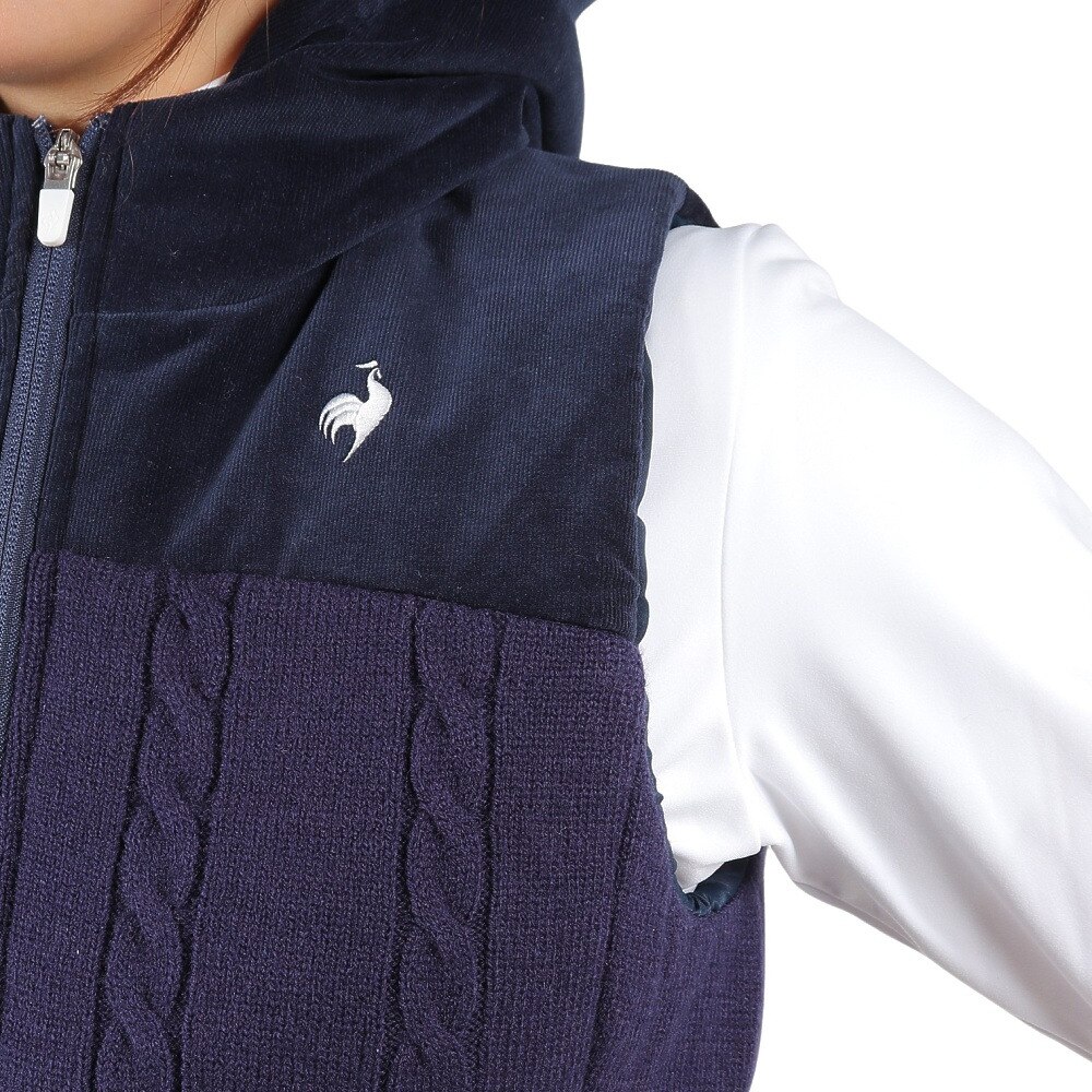 ルコックスポルティフ（lecoqsportif）（レディース）ゴルフウェア アウター 防風 中わたニットベスト QGWWJK50 NV00
