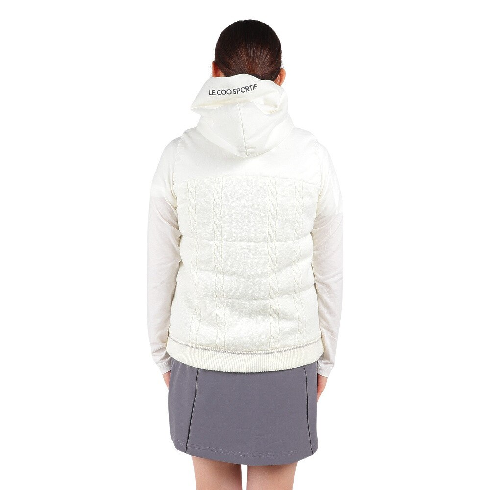 ルコックスポルティフ（lecoqsportif）（レディース）ゴルフウェア アウター 防風 中わたニットベスト QGWWJK50 WH00