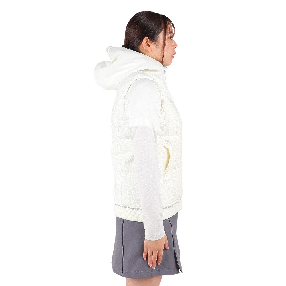 ルコックスポルティフ（lecoqsportif）（レディース）ゴルフウェア アウター 防風 中わたニットベスト QGWWJK50 WH00