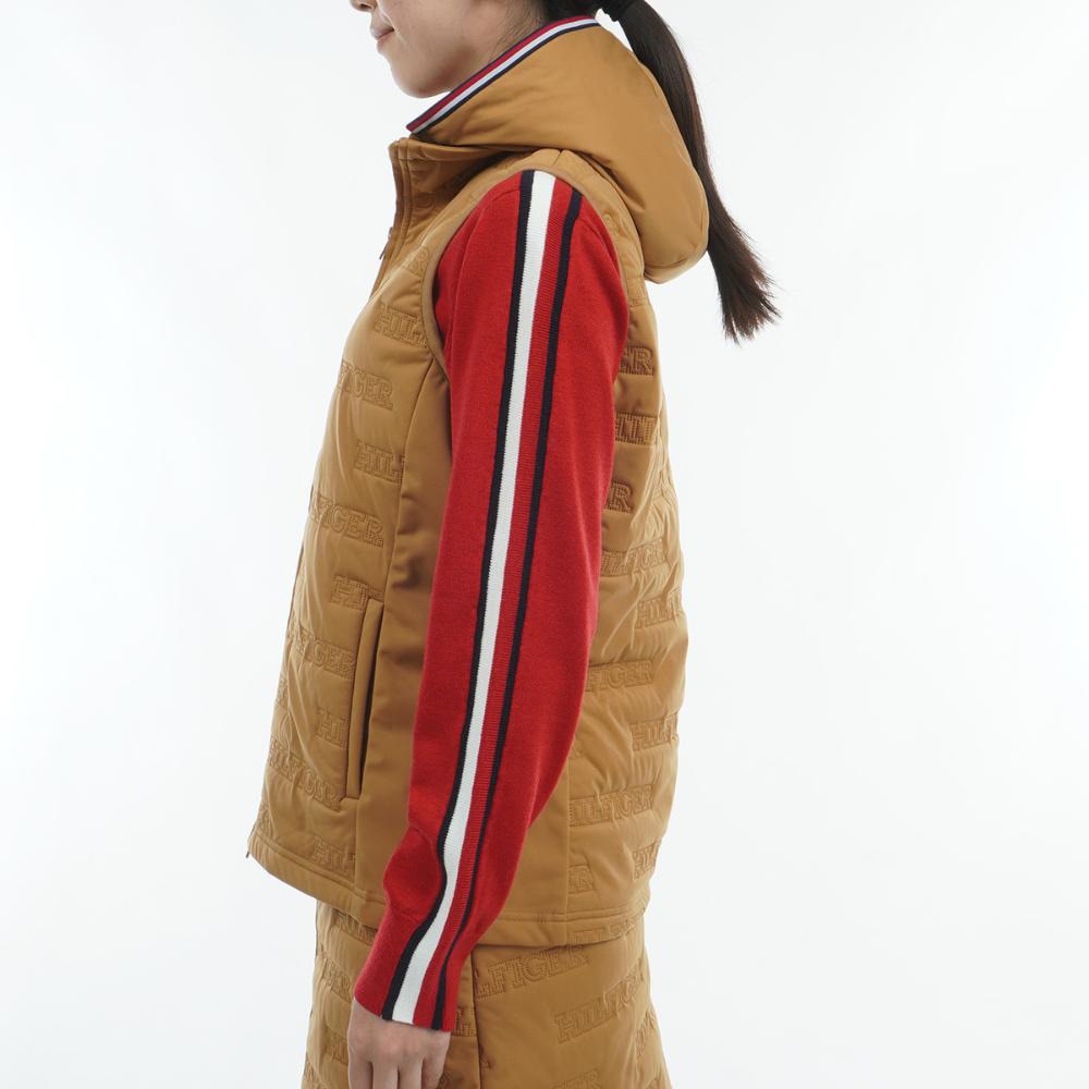 トミー ヒルフィガー ゴルフ（TOMMY HILFIGER GOLF）（レディース）ゴルフウェア アウター 2WAY 防風 ロゴ キルトパテッド ベスト THLA473-MOCA