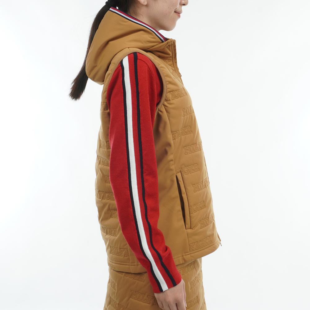 トミー ヒルフィガー ゴルフ（TOMMY HILFIGER GOLF）（レディース）ゴルフウェア アウター 2WAY 防風 ロゴ キルトパテッド ベスト THLA473-MOCA