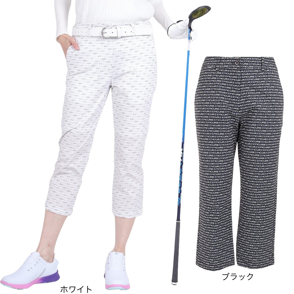 エピキュール（epicure）（レディース）ゴルフウェア ロゴプリントサッカーテーパード パンツ 152-78410-019