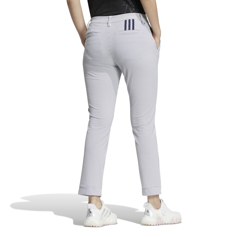 アディダス（adidas）（レディース）ゴルフウェア EX STRETCH シアサッカーアンクルパンツ NMJ42-HS6983WH/NV ゴルフ 用品はヴィクトリアゴルフ