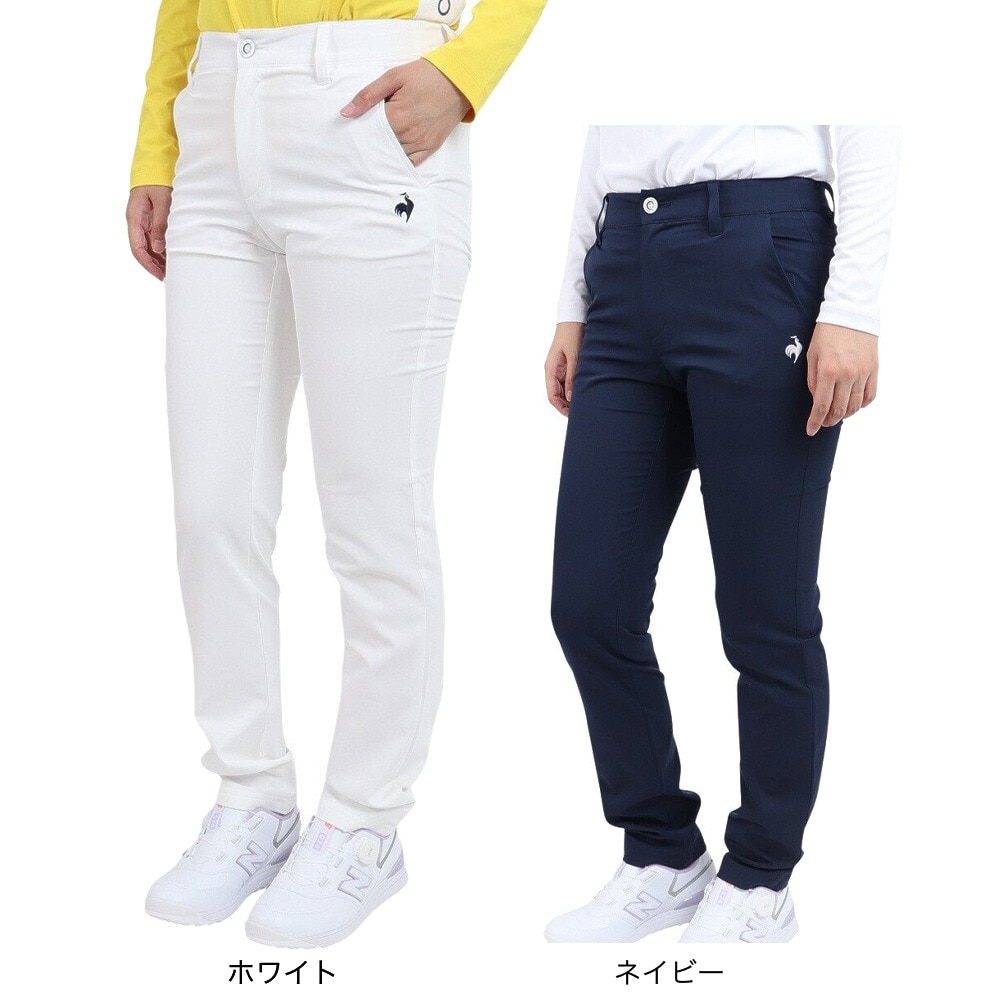 ルコックゴルフ（レディース）ゴルフウェア きれい長持ち 吸汗 速乾 ストレッチ ベーシックストレートロングパンツ QGWUJD00 NV00