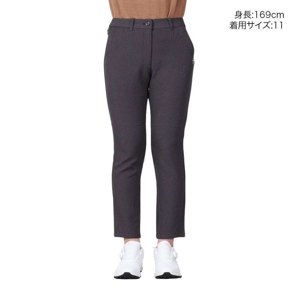 マンシングウエア（MUNSING WEAR）（レディース）ゴルフウェア ストレッチ 千鳥 ジャカード 9分丈 パンツ MG4FLP80L BK00