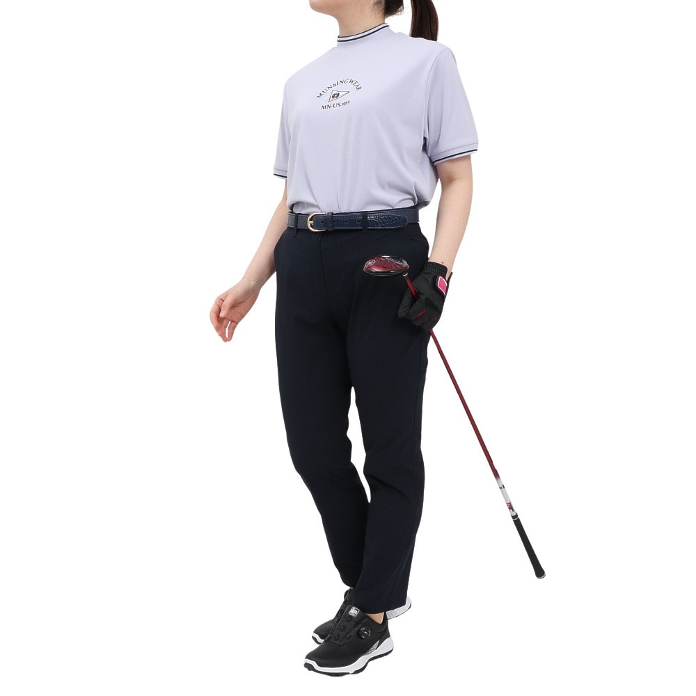マンシングウエア（MUNSING WEAR）（レディース）ゴルフウェア 吸汗 シアサッカーストレッチ 9分丈パンツ MG5SLP82L NVNV