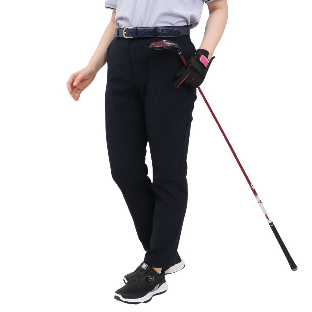 マンシングウエア（MUNSING WEAR）（レディース）ゴルフウェア 吸汗 シアサッカーストレッチ 9分丈パンツ MG5SLP82L NVNV