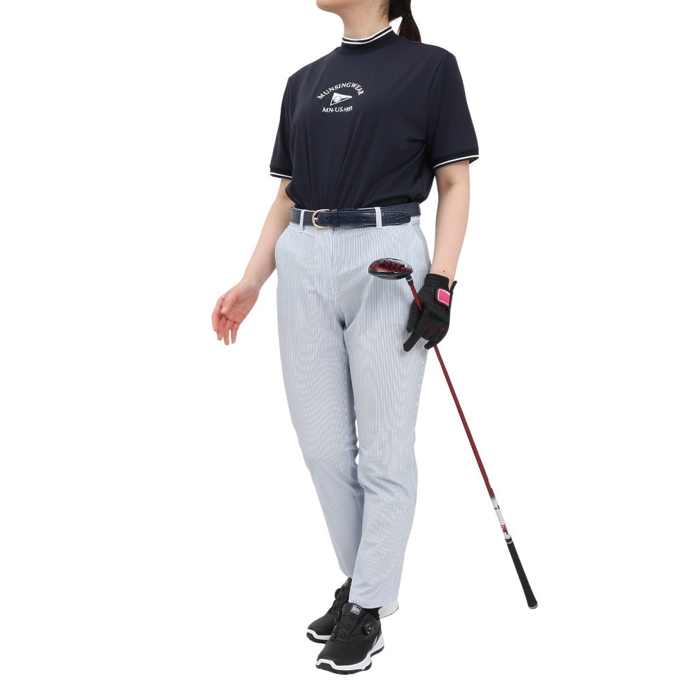 マンシングウエア（MUNSING WEAR）（レディース）ゴルフウェア 吸汗 シアサッカーストレッチ 9分丈パンツ MG5SLP82L SA00