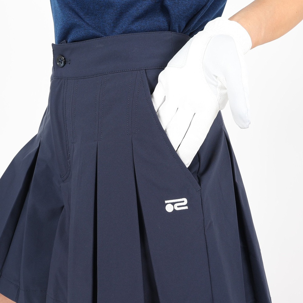 ROSASEN（レディース）ゴルフウェア A-Line プリーツショートパンツ 048-76342-098