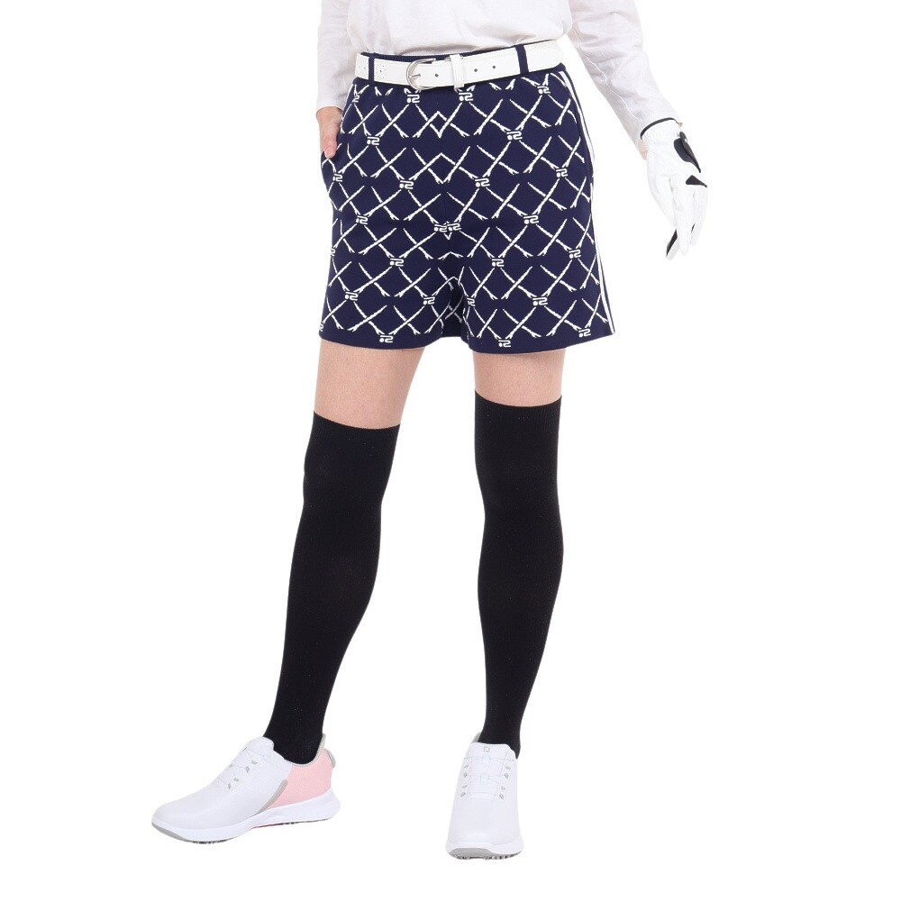 ROSASEN（レディース）ゴルフウェア ニット A-Line ロサーセンモノグラムショートパンツ 048-77942-098★★★