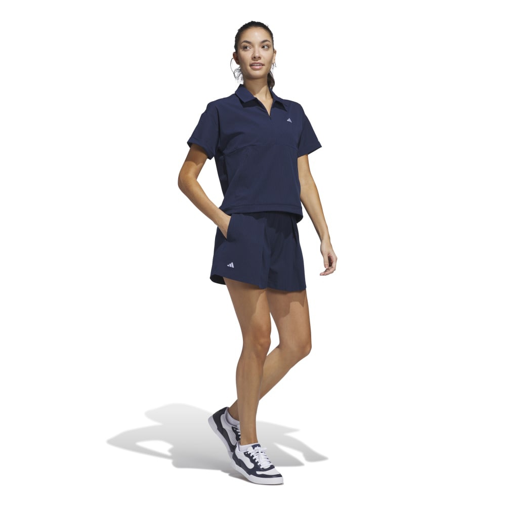 アディダス（adidas）（レディース）ゴルフウェア ビヨンド ザ コース 撥水プリーツ ショートパンツ KWH88-JE7313NVY